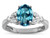 Star K Oval 8x6 Genuine Blue Topaz Marquee Design Engagement Promise Ring - 316653W45
