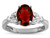Star K Oval 8x6 Genuine Garnet Marquee Design Engagement Promise Ring - 316656W6