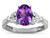 Star K Oval 8x6 Genuine Amethyst Marquee Design Engagement Promise Ring - 316652W5