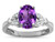Star K Oval 8x6 Genuine Amethyst Marquee Design Engagement Promise Ring - 316652W5