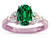 Star K Oval 8x6 Simulated Emerald Marquee Design Engagement Promise Ring - 316640B9