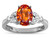 Star K Oval 8x6 Simulated Orange Mexican Fire Opal Marquee Design Engagement Promise Ring - 316641A55