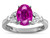 Star K Oval 8x6 Simulated Pink Tourmaline Marquee Design Engagement Promise Ring - 316662W45