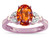 Star K Oval 8x6 Simulated Orange Mexican Fire Opal Marquee Design Engagement Promise Ring - 316666AF75