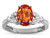 Star K Oval 8x6 Simulated Orange Mexican Fire Opal Marquee Design Engagement Promise Ring - 316666AP75