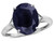 Star K Large Oval 12x10 Black Sapphire 3 Stone Trillion Setting Ring - 316249AF5