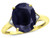 Star K Large Oval 12x10 Black Sapphire 3 Stone Trillion Setting Ring - 316249AF5