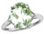 Star K Large Oval 12x10 Genuine Green Amethyst 3 Stone Trillion Setting Ring