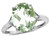 Star K Large Oval 12x10 Genuine Green Amethyst 3 Stone Trillion Setting Ring - 316229B4