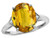 Star K Large Oval 12x10 Genuine Citrine 3 Stone Trillion Setting Ring - 316250AP6