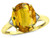 Star K Large Oval 12x10 Genuine Citrine 3 Stone Trillion Setting Ring - 316250AF85