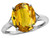 Star K Large Oval 12x10 Genuine Citrine 3 Stone Trillion Setting Ring - 316250AF8