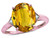 Star K Large Oval 12x10 Genuine Citrine 3 Stone Trillion Setting Ring - 316250AF8