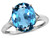 Star K Large Oval 12x10 Blue Topaz 3 Stone Trillion Setting Ring - 316230B5