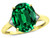 Star K Large Oval 12x10 Simulated Emerald 3 Stone Trillion Setting Ring - 316241B65