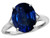 Star K Large Oval 12x10 Created Sapphire 3 Stone Trillion Setting Ring - 316235P4