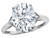 Star K Large Oval 12x10 White Topaz 3 Stone Trillion Setting Ring - 316243P9