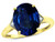 Star K Large Oval 12x10 Created Sapphire 3 Stone Trillion Setting Ring - 316252AF5