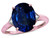 Star K Large Oval 12x10 Created Sapphire 3 Stone Trillion Setting Ring - 316252AF6