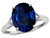 Star K Large Oval 12x10 Created Sapphire 3 Stone Trillion Setting Ring - 316252W4