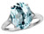 Star K Large Oval 12x10 Sky Blue Topaz 3 Stone Trillion Setting Ring - 316231A55