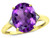 Star K Large Oval 12x10 Genuine Amethyst 3 Stone Trillion Setting Ring - 316245AF75