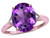 Star K Large Oval 12x10 Genuine Amethyst 3 Stone Trillion Setting Ring - 316245AF75