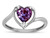 Star K Simulated Alexandrite Heart Bypass Love Knot Promise Ring - 316222AF55