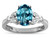 Star K Oval 8x6 Genuine Blue Topaz Marquee Design Engagement Promise Ring - 316703AF4