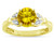 Star K Round 7mm Genuine Citrine Marquee Design Promise Engagement Ring - 316726B6