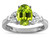 Star K Oval 8x6 Genuine Peridot Marquee Design Engagement Promise Ring - 316708AF55