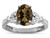 Star K Oval 8x6 Genuine Smoky Quartz Marquee Design Engagement Promise Ring - 316694B65
