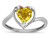 Star K Genuine Citrine Heart Bypass Love Knot Promise Ring - 316213AF55