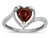 Star K Genuine Garnet Heart Bypass Love Knot Promise Ring - 316184W45