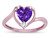 Star K Genuine Amethyst Heart Bypass Love Knot Promise Ring - 316176AF65