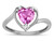 Star K Created Pink Sapphire Heart Bypass Love Knot Promise Ring - 316177AF8