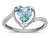 Star K Genuine Sky Blue Topaz Heart Bypass Love Knot Promise Ring - 316182AP85