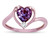 Star K Simulated Alexandrite Heart Bypass Love Knot Promise Ring - 316188AF4
