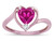 Star K Simulated Pink Tourmaline Heart Bypass Love Knot Promise Ring - 316187AF4
