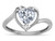 Star K Genuine White Topaz Heart Bypass Love Knot Promise Ring - 316191W4