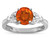 Star K Round 7mm Simulated Orange Mexican Fire Opal Marquee Design Promise Engagement Ring - 316759AP65