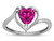 Star K Heart Simulated Pink Tourmaline Bypass Love Knot Promise Ring - 316169A4