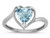 Star K Heart Genuine Sky Blue Topaz Bypass Love Knot Promise Ring - 316161P45