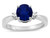 Star K 3 Three Stone Round Genuine Sapphire Classic Engagement Promise Ring - 316029AF6