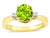 Star K 3 Three Stone Round Genuine Peridot Classic Engagement Promise Ring - 316011B8