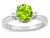 Star K 3 Three Stone Round Genuine Peridot Classic Engagement Promise Ring - 316011P6