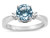 Star K 3 Three Stone Round Genuine Sky Blue Topaz Classic Engagement Promise Ring - 316028W75