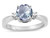 Star K 3 Three Stone Round Genuine Aquamarine Classic Engagement Promise Ring - 316031AP6