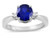 Star K 3 Three Stone Round Created Sapphire Classic Engagement Promise Ring - 316014P55