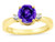 Star K 3 Three Stone Round Genuine Amethyst Classic Engagement Promise Ring - 316026AF5